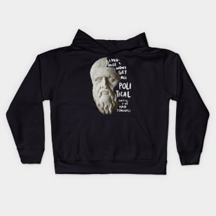 Plato Socrates Philosophy Quote Philosopher Greek Statue Vaporwave Kids Hoodie